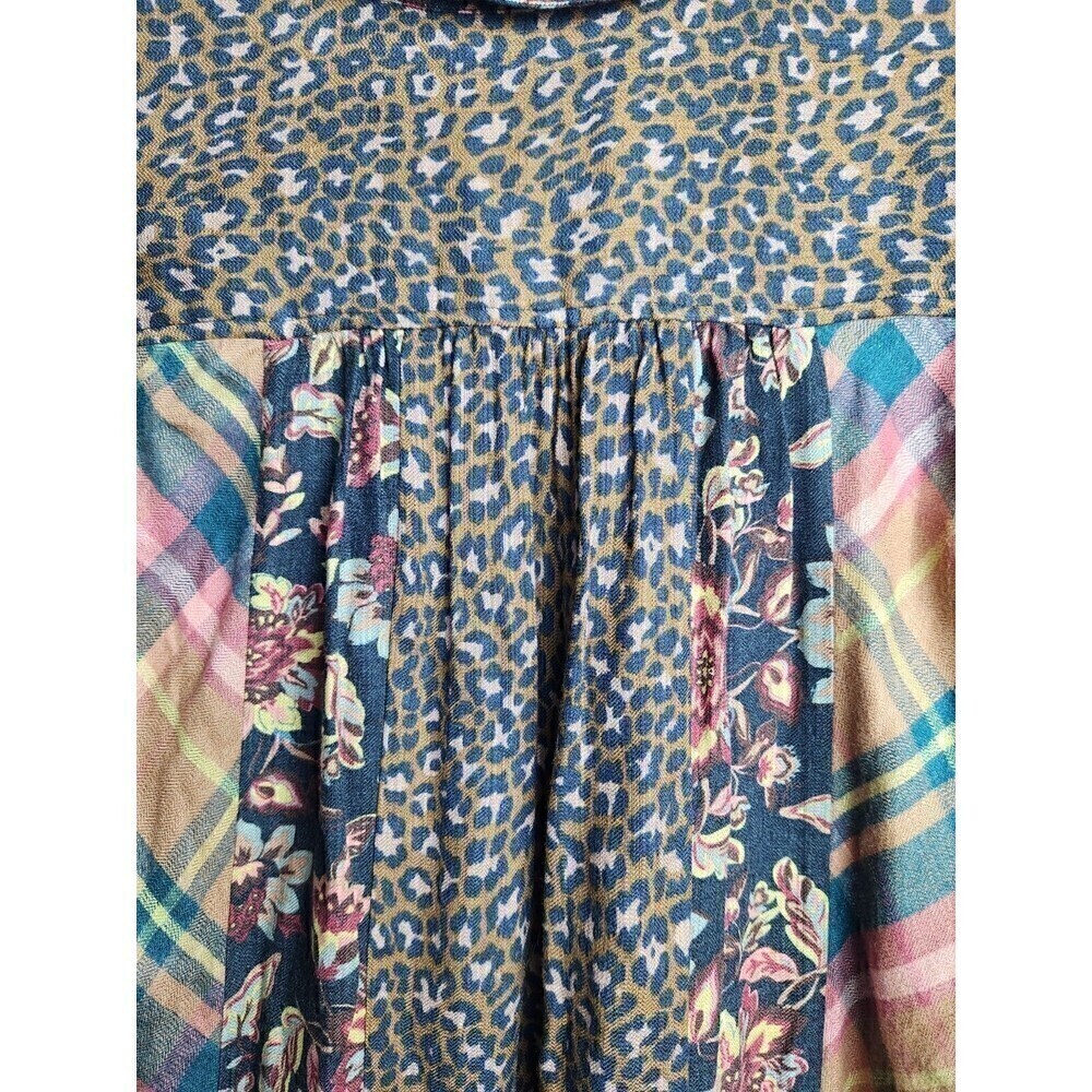 Soft Surroundings Icon Print Mix Tunic Shirt Black Thrush Sz M NWT *Flawed* - Picture 6 of 14